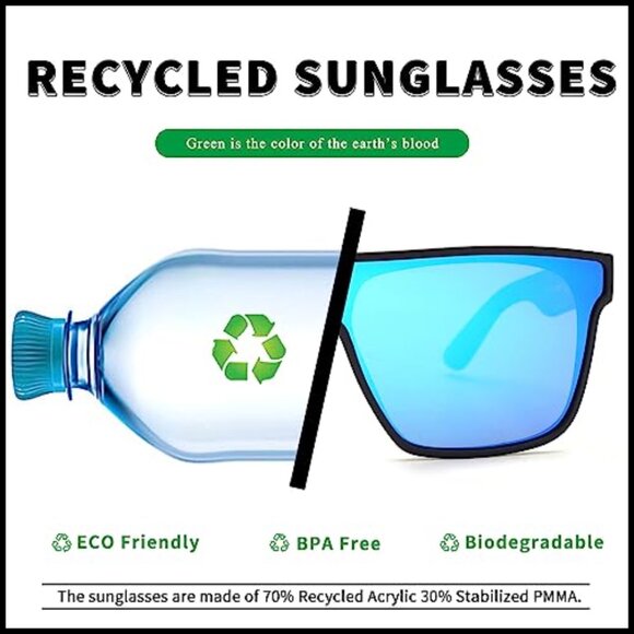 Oversized Square Polarized Shield Sunglasses UV400 Protection main image 5